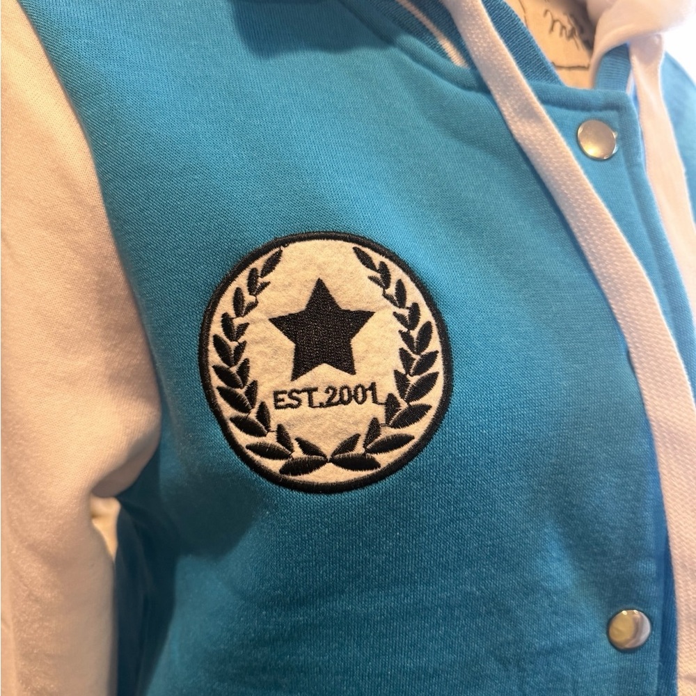 New Look Kids Blue and White Varsity Jacket - Picture 5 of 7